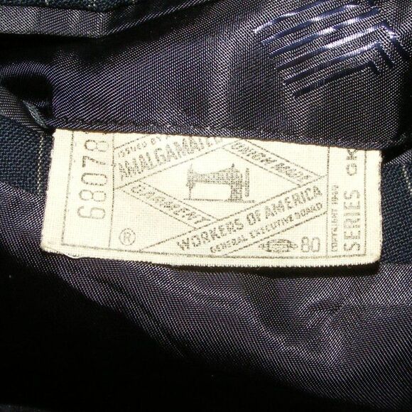 Vintage LANVIN Blazer, S, Navy Blue/Tan Pinstripes, 2 buttons - Picture 14 of 15